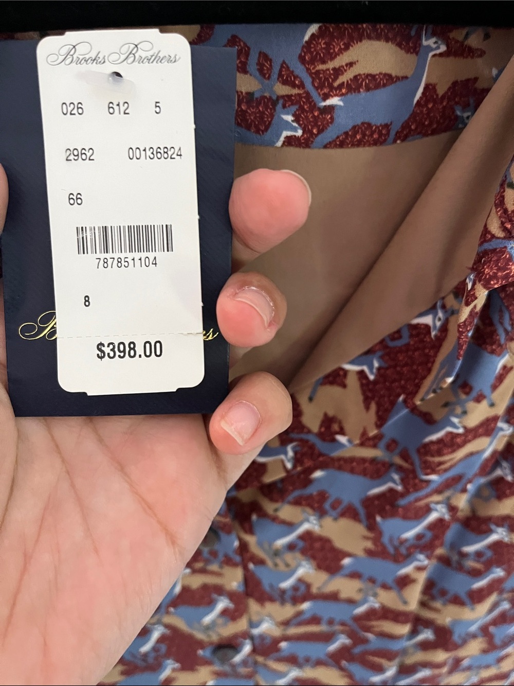 Brooks Brothers Rust Multi Printed Long-Sleeve Shirt Dress - Picture 2 of 2